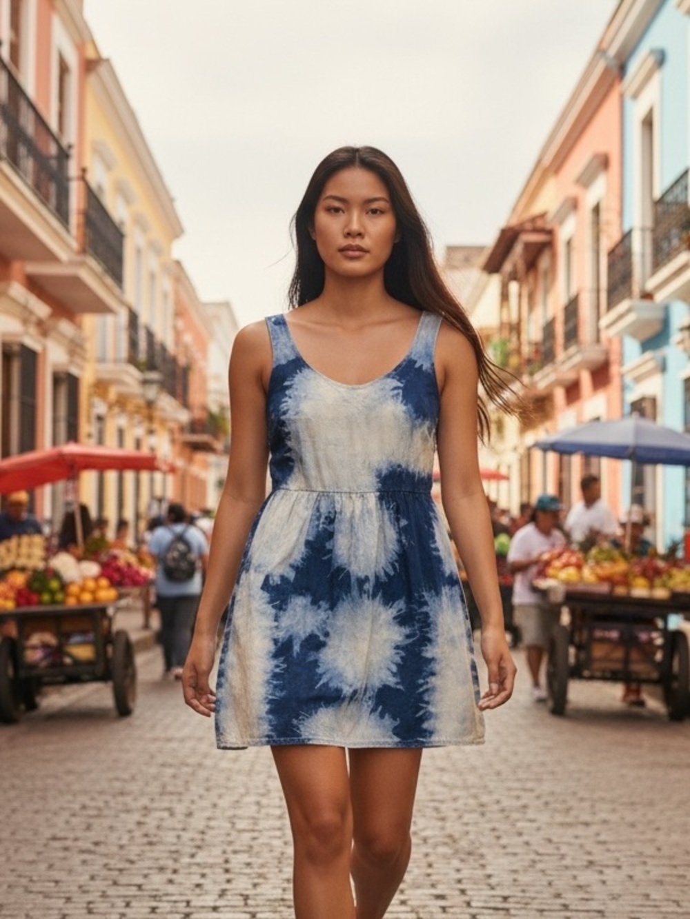 American Eagle bleached chambray tank dress 4
